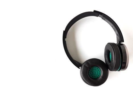 Headphones on a white background, Free space for text.