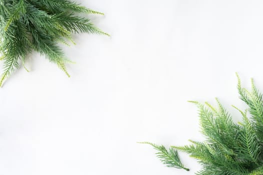 Christmas tree on a white background, free space for text