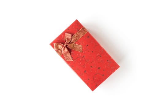 Top view of gift box on a white background.