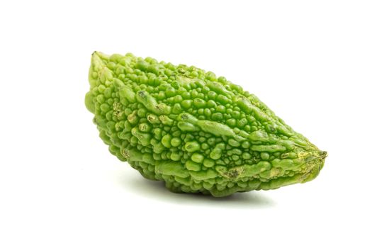 Bitter melon or bitter gourd on white background.