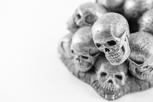 Simulation human skull on White Background