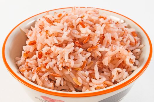 Mixed white and red coarse rice