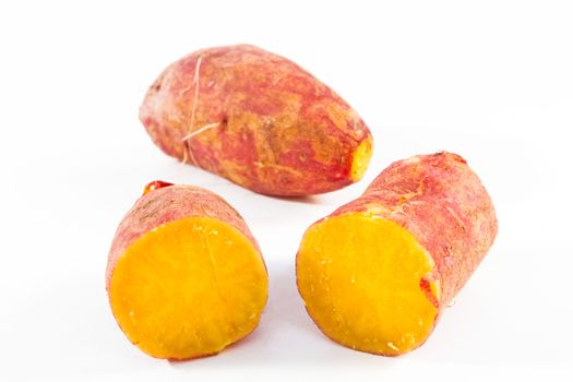 Sweet potato isolated on white background