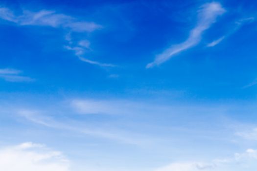 Blue sky background with white clouds.Blur or Defocus image.