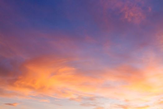 Dramatic sunrise sky with clouds.Blur or Defocus image.