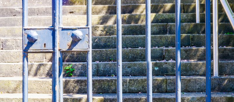 steps leading to the gate and fence of a church uk