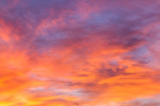 Dramatic sunrise sky with clouds.Blur or Defocus image.