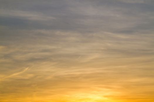 Dramatic sunrise sky with clouds.Blur or Defocus image.