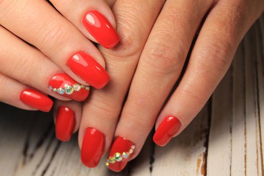 fashion manicure with a design on a beautiful texture