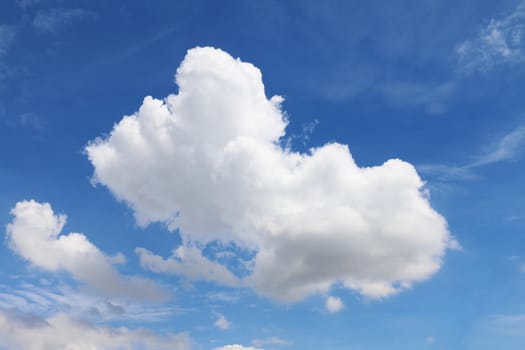 Beautiful blue sky with clouds for background and bright lighting clear on Summer