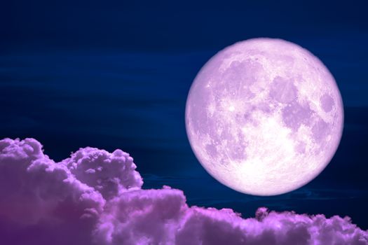 wolf moon back on silhouette colorful heap cloud on night sky, Elements of this image furnished by NASA