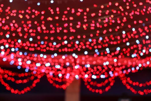 blurred colorful red and white light image of electric line blur background