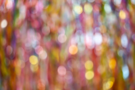 abstract blur of colorful ribbon rainbow on ceiling background
