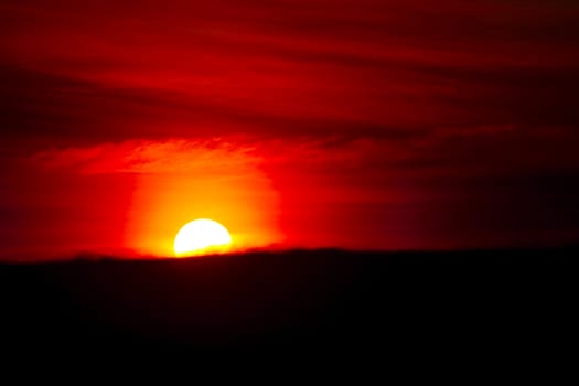 blurred sunset heap cloud in tropical and orange sky soft cloud background