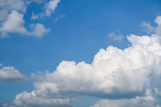 blue sky soft white huge heap cloud sunshine in summer background