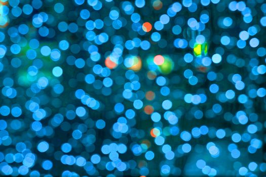 blue color abstract of blur and bokeh colorful light interior and night garden background