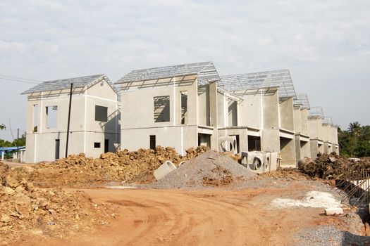 Building and Construction site of new home For housing at Thailand