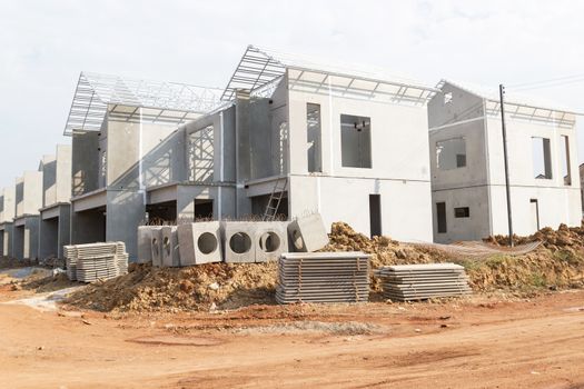 Building and Construction site of new home For housing at Thailand