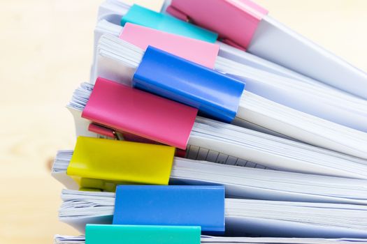 pile of papers at work office for business on the table, concept document in work office