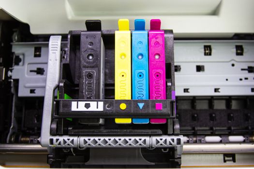 An ink cartridge or inkjet cartridge is a component of an inkjet printer that contains the ink four color