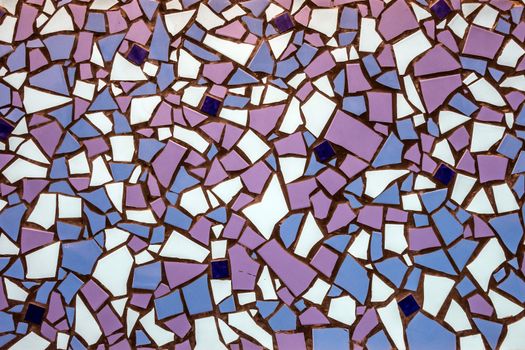 Broken texture tiles mosaic seamless pattern design decor lilac white tile-shard