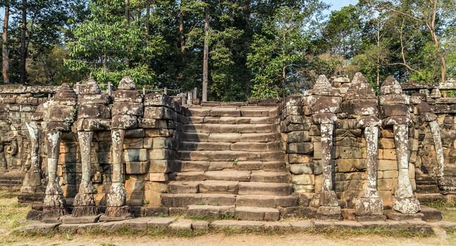 Elephant Terrace Angkor Thom in Siem Reap, Cambodia.