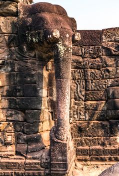 Elephant Terrace Angkor Thom in Siem Reap, Cambodia.