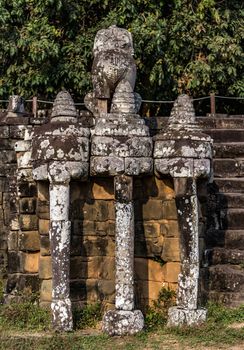 Elephant Terrace Angkor Thom in Siem Reap, Cambodia.