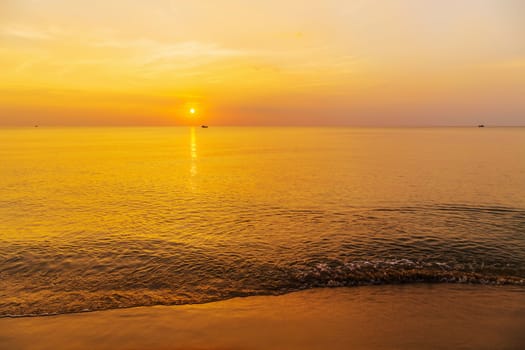 Sea wave beautiful sunset cloudscape. Sunset sky cloud at morning background.