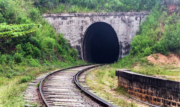 Tunnel Demodara railway tunnel railway line of Ceylon Ella, Sri Lanka