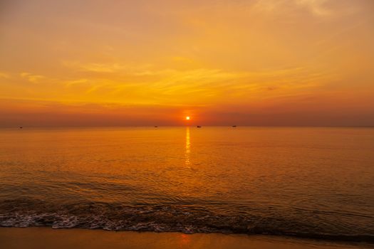 Sea wave beautiful sunset cloudscape morning sky