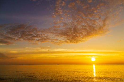 Sea wave beautiful sunset morning sky cloudscape