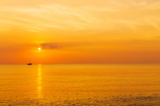 Panoramic colorful sky sunset with twilight color clouds.