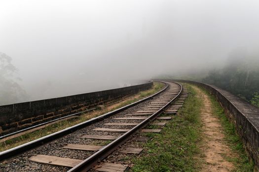 Sri Lanka is a famous landmark Railway Viaduct stone Nine Arch Bridge Landscape Highland mountains