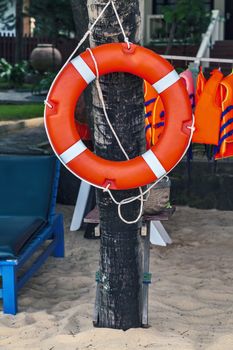 orange buoy life lifeguard float belt buoy emergency help lifebuoy beach