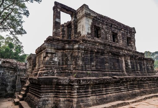 Bayon Temple Angkor Thom, Cambodia. Ancient Khmer architecture.