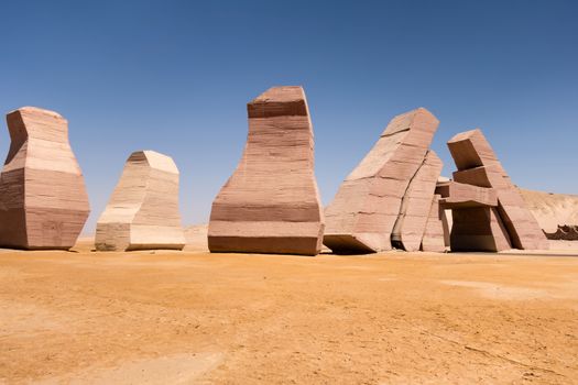 Egypt Entry Gate Ras Mohammed National Park ecosystems desert landscape. Sharm el Sheikh, Sinai Peninsula. Africa.