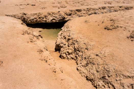 Desert mountains great crack formations earth, formed by an earthquake thousands of years ago, national park in Egypt Red Sea. Vacation destination most popular Ras Mohamed National Park adventure Africa.
