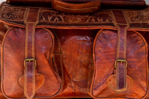 Travel leather bag luggage Elephant skin texture