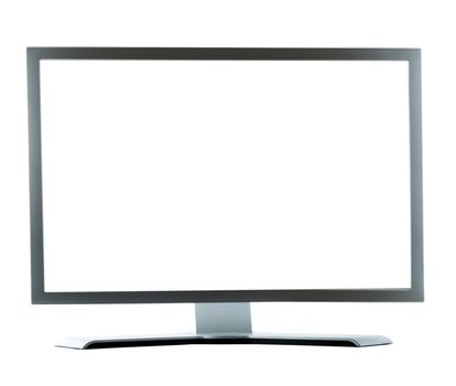 screen computer monitor display desktop front view space for your text or image isolated on white background