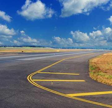 Runway asphalt aerodrome airstrip airport terminal view off cockpit window