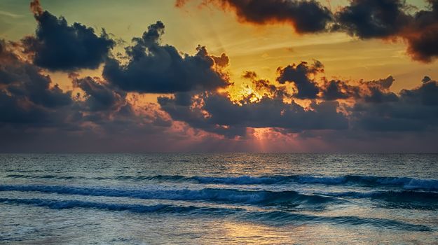 Exotic ocean beach or sea coast