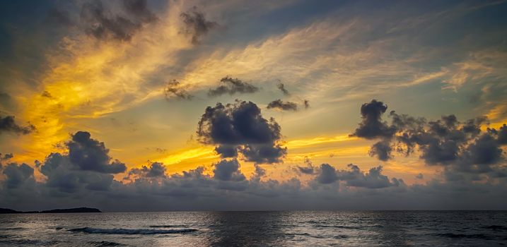 Beautiful cloudy panorama seascape tropical paradise island Cape Verde, Cabo Verde