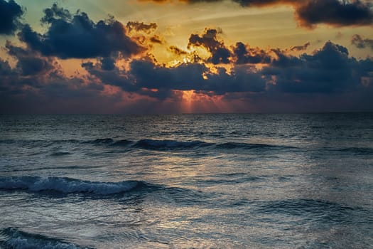 Sun shine beach landscape of the sunset
