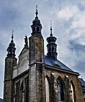 Chapel Sedlec ossuary Kostnice Church a place Kutna Hora, Czech Republic. Human bones and skulls Memento more. A tourist destination, popular tourist attraction.