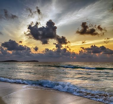 Ocean surface wave background view beach