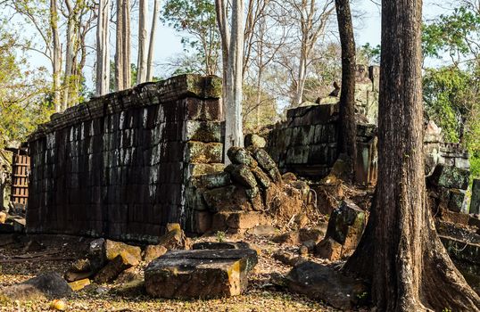 Prasat Krahom, the second-largest structure at Koh Ker. Archaeological Landscape of Koh Ker at the Angkor Wat site in Northwest Cambodia
