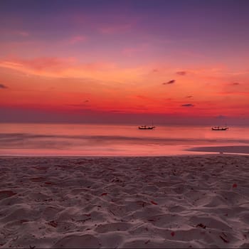 colorful tropical ocean sunset background