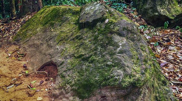 Cambodia, Phnom Kulen mountain massif in Siem Reap Province. Tour of Cambodia's jungles.