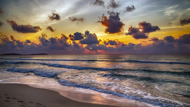 beams sunlight sunrise beach sunset island Atlantic Ocean panoramic Cape Verde